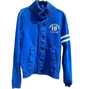 Abercrombie & Fitch Muscle Blue Button Up Sweater Men's Size Large Cotton Blend